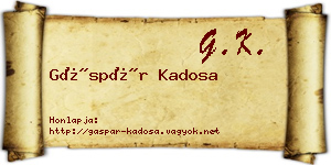 Gáspár Kadosa névjegykártya