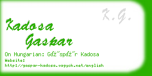 kadosa gaspar business card